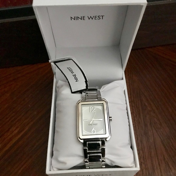 nine west silver watch